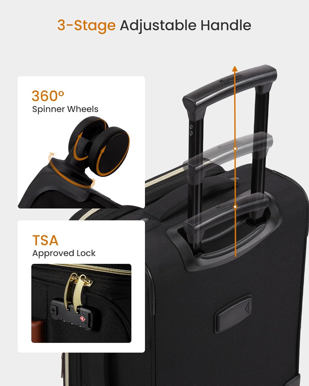 4 Pcs Carry On Luggage 22x14x9 Airline Approved 20 Inch Underseat Carry on Suitcase for Women Men Softside Travel Luggage with Spinner Wheels and TSA Lock