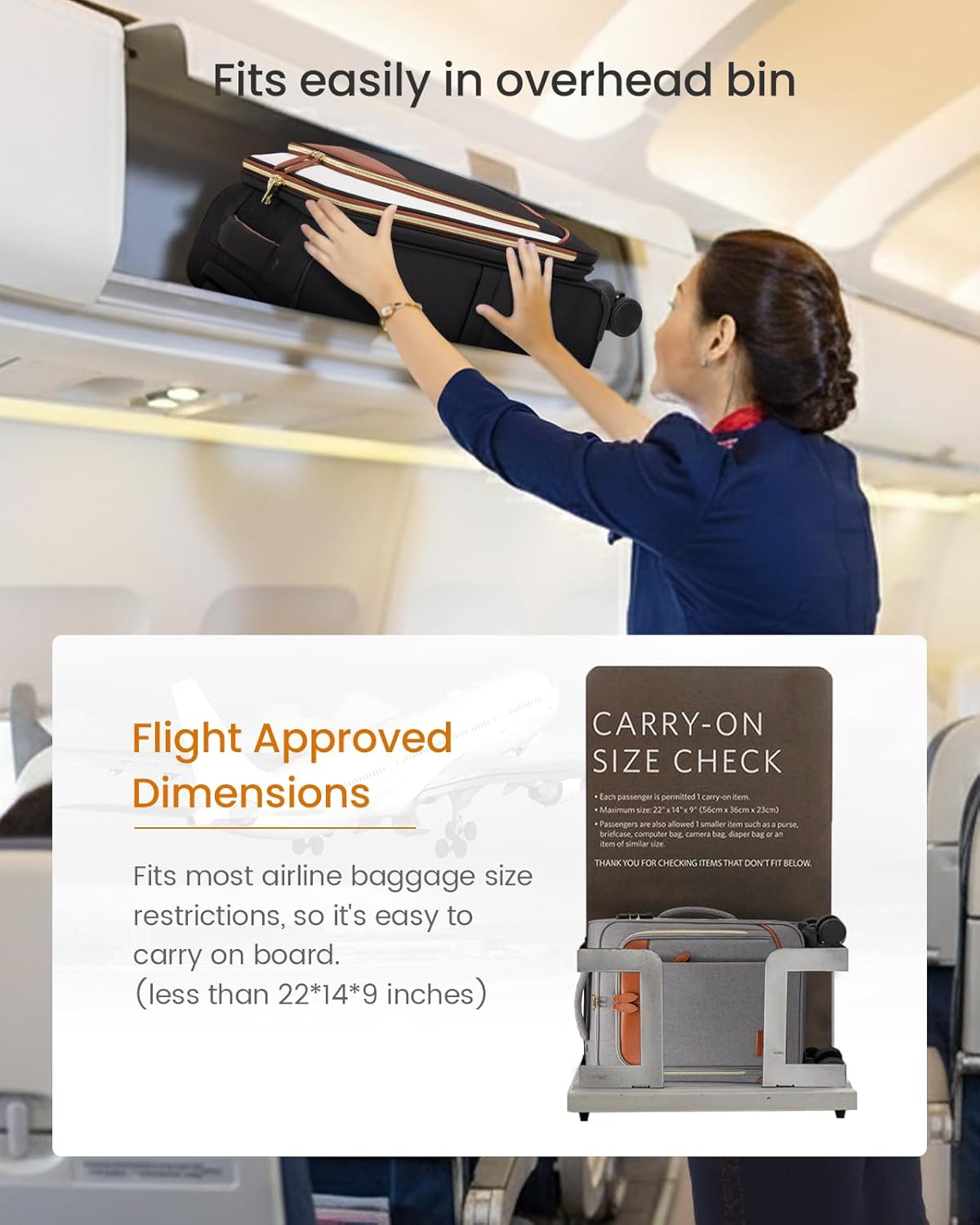 4 Pcs Carry On Luggage 22x14x9 Airline Approved 20 Inch Underseat Carry on Suitcase for Women Men Softside Travel Luggage with Spinner Wheels and TSA Lock