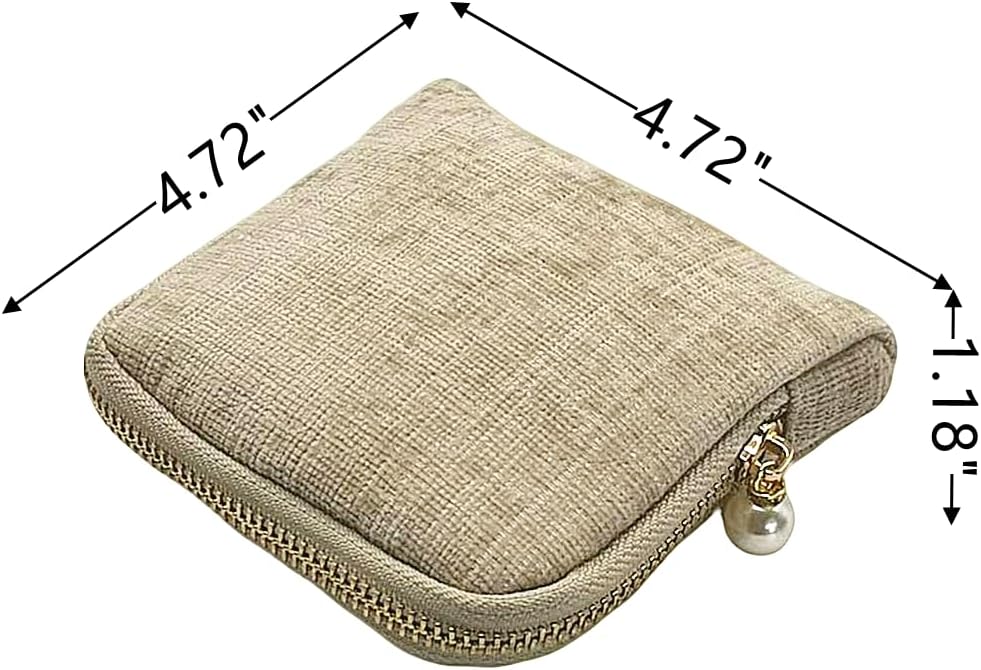 Small Travel Jewelry Case - Jewelry Travel Organizer Bag with Tassel Zipper for Bracelets, Necklaces, Bangles, Jewelry Organizer Storage Bag Gift for Women Girls - LJB001-Olive Green