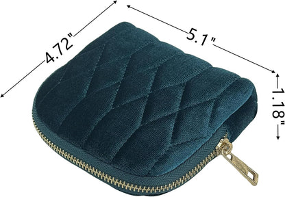 Small Travel Jewelry Case - Jewelry Travel Organizer Bag with Tassel Zipper for Bracelets, Necklaces, Bangles, Jewelry Organizer Storage Bag Gift for Women Girls - LJB001-Olive Green