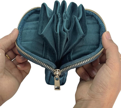 Small Travel Jewelry Case - Jewelry Travel Organizer Bag with Tassel Zipper for Bracelets, Necklaces, Bangles, Jewelry Organizer Storage Bag Gift for Women Girls - LJB001-Olive Green