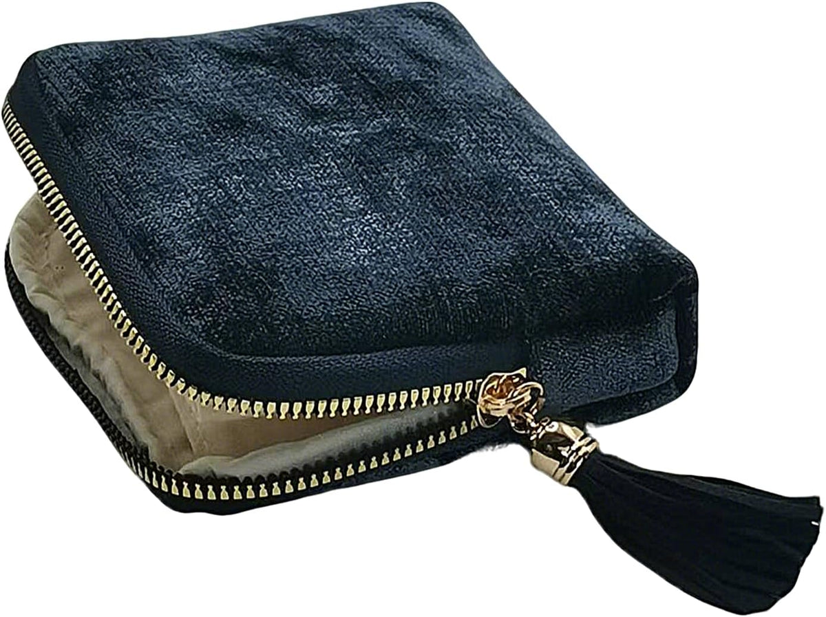 Small Travel Jewelry Case - Jewelry Travel Organizer Bag with Tassel Zipper for Bracelets, Necklaces, Bangles, Jewelry Organizer Storage Bag Gift for Women Girls - LJB001-Olive Green