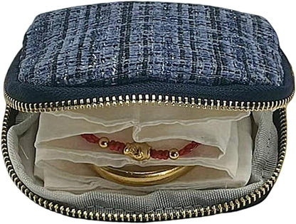 Small Travel Jewelry Case - Jewelry Travel Organizer Bag with Tassel Zipper for Bracelets, Necklaces, Bangles, Jewelry Organizer Storage Bag Gift for Women Girls - LJB001-Olive Green