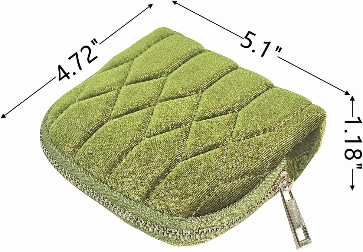 Small Travel Jewelry Case - Jewelry Travel Organizer Bag with Tassel Zipper for Bracelets, Necklaces, Bangles, Jewelry Organizer Storage Bag Gift for Women Girls - LJB001-Olive Green