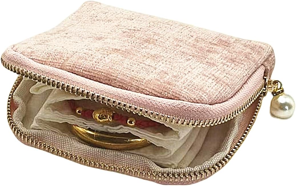 Small Travel Jewelry Case - Jewelry Travel Organizer Bag with Tassel Zipper for Bracelets, Necklaces, Bangles, Jewelry Organizer Storage Bag Gift for Women Girls - LJB001-Olive Green