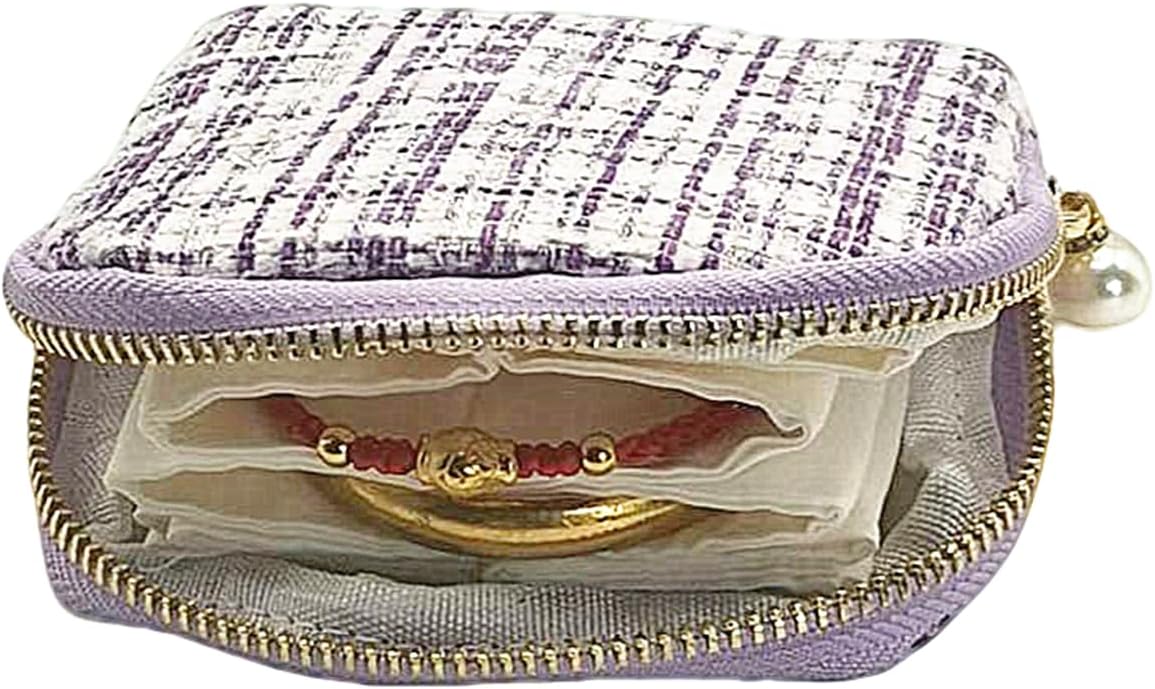 Small Travel Jewelry Case - Jewelry Travel Organizer Bag with Tassel Zipper for Bracelets, Necklaces, Bangles, Jewelry Organizer Storage Bag Gift for Women Girls - LJB001-Olive Green
