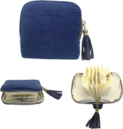 Small Travel Jewelry Case - Jewelry Travel Organizer Bag with Tassel Zipper for Bracelets, Necklaces, Bangles, Jewelry Organizer Storage Bag Gift for Women Girls - LJB001-Olive Green