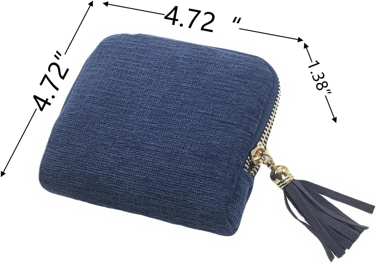 Small Travel Jewelry Case - Jewelry Travel Organizer Bag with Tassel Zipper for Bracelets, Necklaces, Bangles, Jewelry Organizer Storage Bag Gift for Women Girls - LJB001-Olive Green