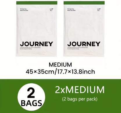 2pcs Transparent Hand-Roll Travel Compression Bags, No Pump or Vacuum Needed, Space Saver Storage Bags - 40 * 55CM