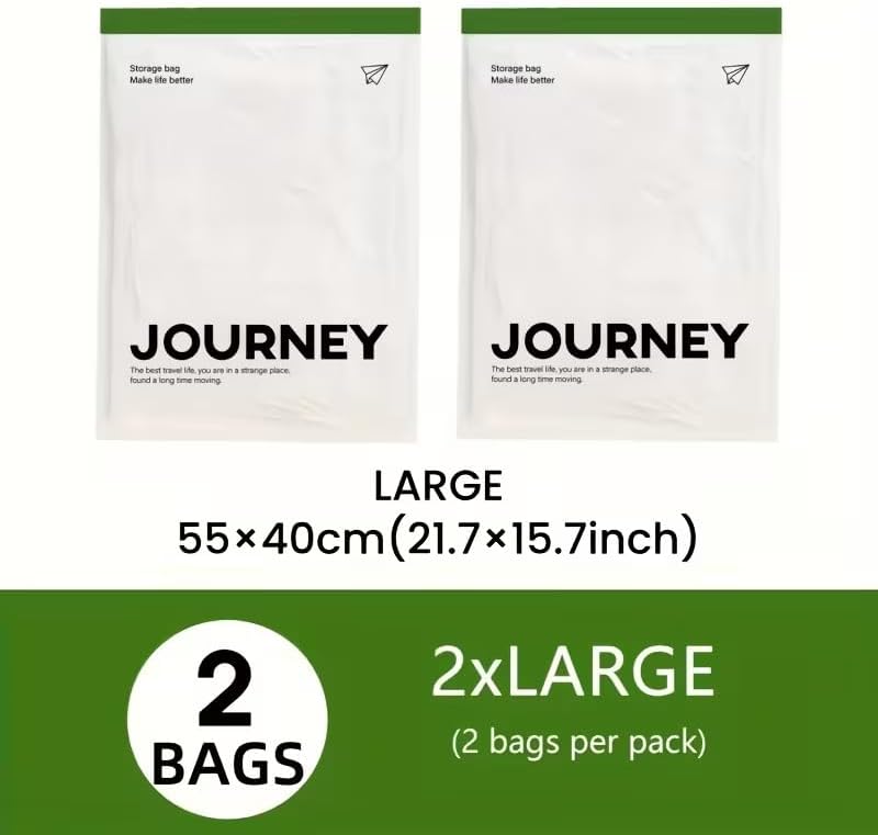 2pcs Transparent Hand-Roll Travel Compression Bags, No Pump or Vacuum Needed, Space Saver Storage Bags - 40 * 55CM