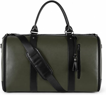 Convertible Garment Duffel Bag for Women, Carry On Weekender Travel Bag with Adjustable Shoulder Strap, Large Capacity Overnight Travel Tote, Black