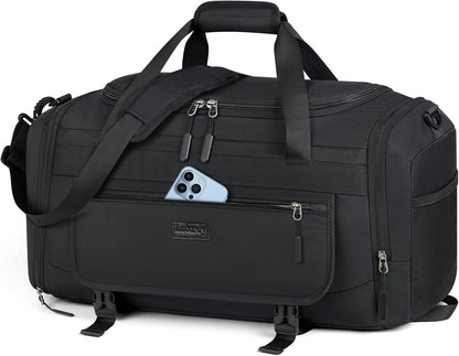 Gym Bag for Men 40L Sports Duffel Bags Gym Duffle Bag Women with Shoe Compartment & Wet Pocket Water Resistant Travel Duffel Bag Lightweight Weekender Overnight Bag Gray