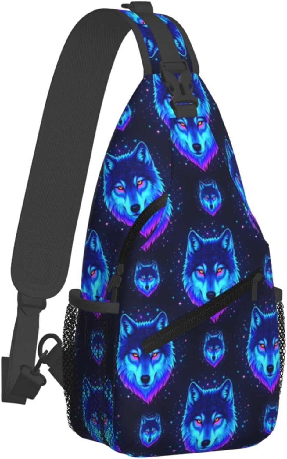 Men Women Sling Shoulder Backpack Casual Carrying Tote Case Crossbody Travel Bag, Anti-Theft Multipurpose Carry On Bag, Dolphin Lotus Crossbody Bag