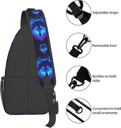 Men Women Sling Shoulder Backpack Casual Carrying Tote Case Crossbody Travel Bag, Anti-Theft Multipurpose Carry On Bag, Dolphin Lotus Crossbody Bag