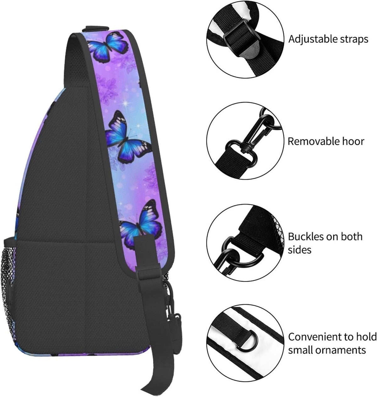 Men Women Sling Shoulder Backpack Casual Carrying Tote Case Crossbody Travel Bag, Anti-Theft Multipurpose Carry On Bag, Dolphin Lotus Crossbody Bag