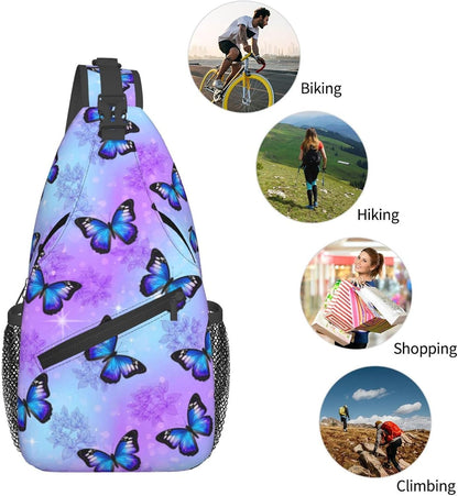 Men Women Sling Shoulder Backpack Casual Carrying Tote Case Crossbody Travel Bag, Anti-Theft Multipurpose Carry On Bag, Dolphin Lotus Crossbody Bag