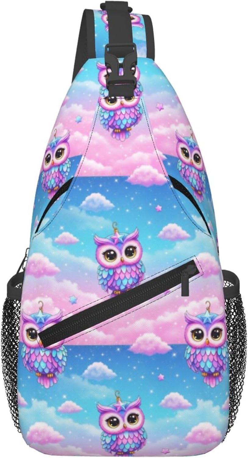 Men Women Sling Shoulder Backpack Casual Carrying Tote Case Crossbody Travel Bag, Anti-Theft Multipurpose Carry On Bag, Dolphin Lotus Crossbody Bag