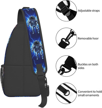 Men Women Sling Shoulder Backpack Casual Carrying Tote Case Crossbody Travel Bag, Anti-Theft Multipurpose Carry On Bag, Dolphin Lotus Crossbody Bag