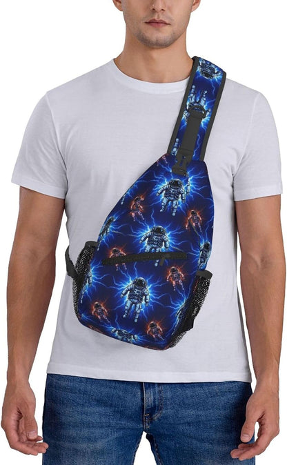 Men Women Sling Shoulder Backpack Casual Carrying Tote Case Crossbody Travel Bag, Anti-Theft Multipurpose Carry On Bag, Dolphin Lotus Crossbody Bag
