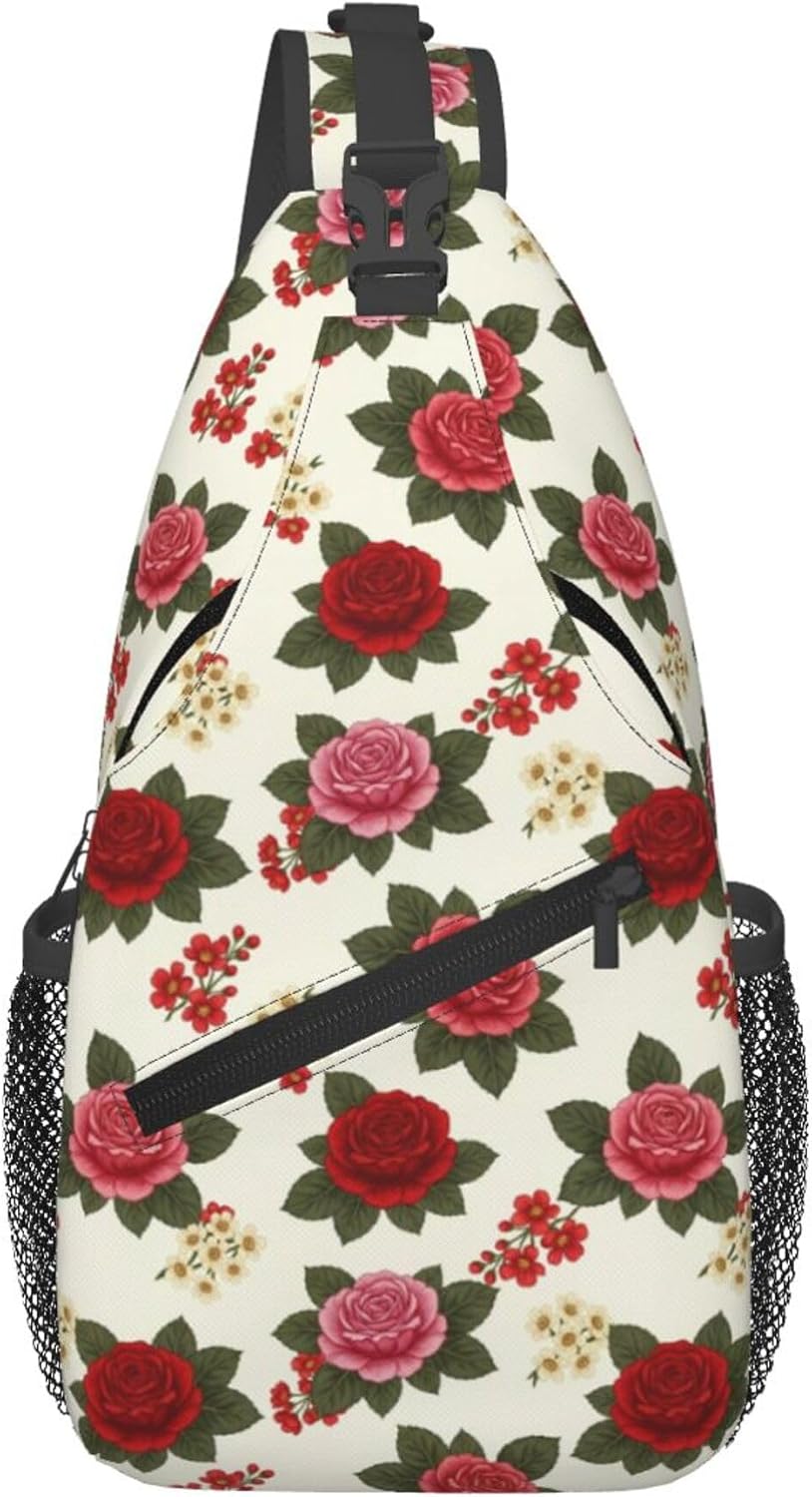 Men Women Sling Shoulder Backpack Casual Carrying Tote Case Crossbody Travel Bag, Anti-Theft Multipurpose Carry On Bag, Dolphin Lotus Crossbody Bag