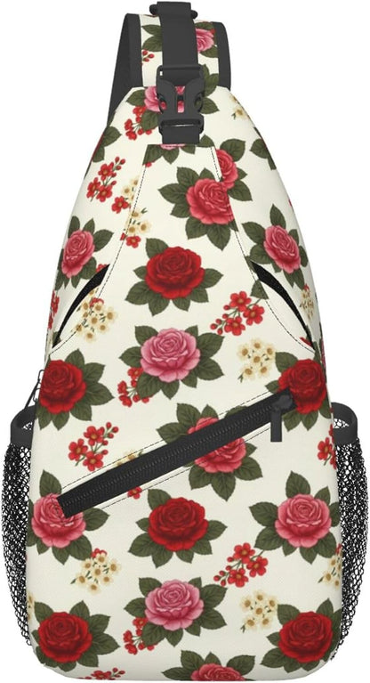 Men Women Sling Shoulder Backpack Casual Carrying Tote Case Crossbody Travel Bag, Anti-Theft Multipurpose Carry On Bag, Dolphin Lotus Crossbody Bag