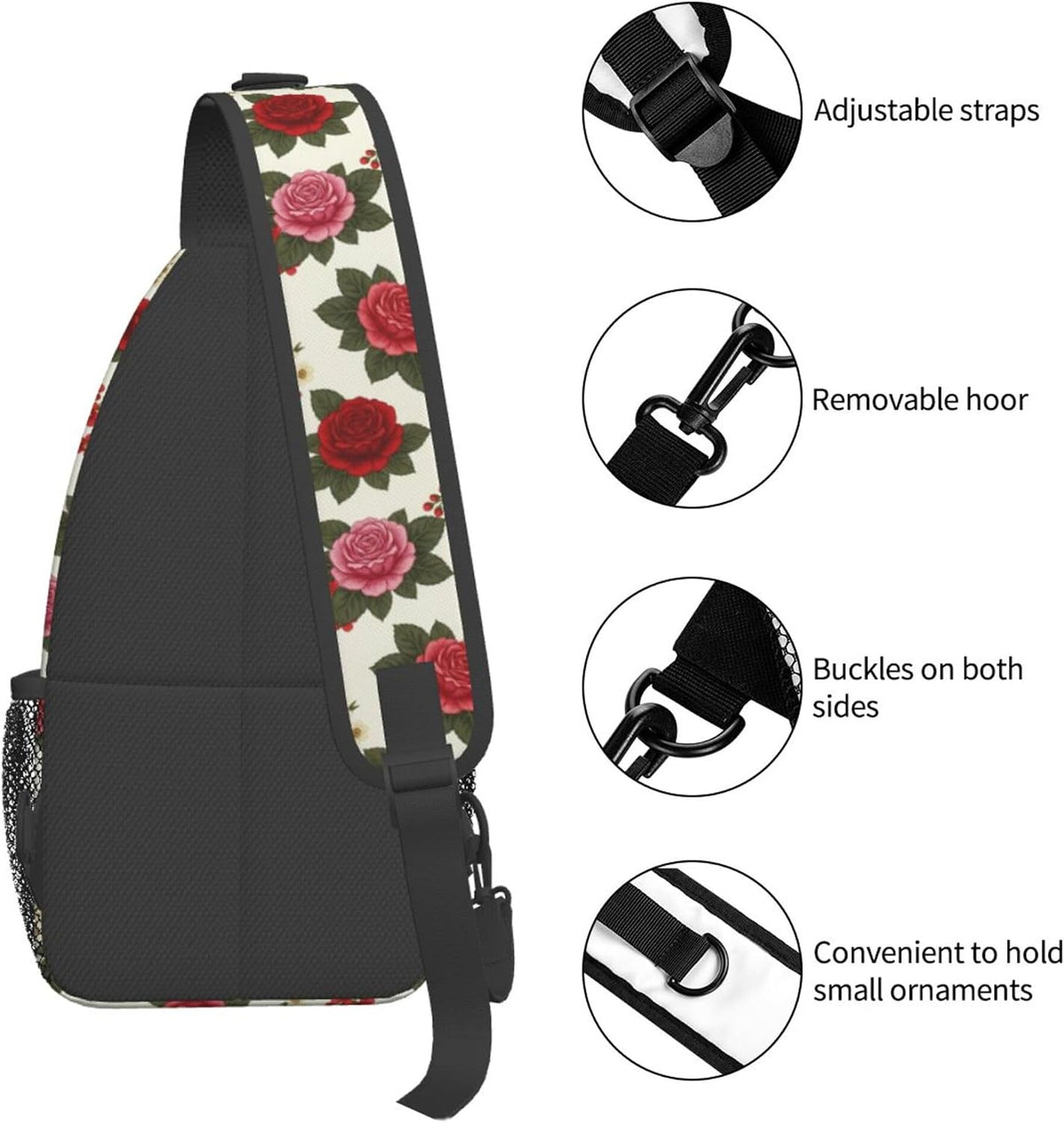 Men Women Sling Shoulder Backpack Casual Carrying Tote Case Crossbody Travel Bag, Anti-Theft Multipurpose Carry On Bag, Dolphin Lotus Crossbody Bag