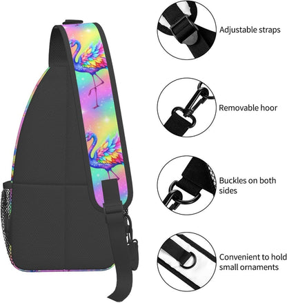 Men Women Sling Shoulder Backpack Casual Carrying Tote Case Crossbody Travel Bag, Anti-Theft Multipurpose Carry On Bag, Dolphin Lotus Crossbody Bag