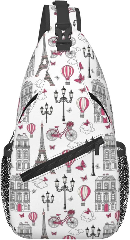 Men Women Sling Shoulder Backpack Casual Carrying Tote Case Crossbody Travel Bag, Anti-Theft Multipurpose Carry On Bag, Dolphin Lotus Crossbody Bag