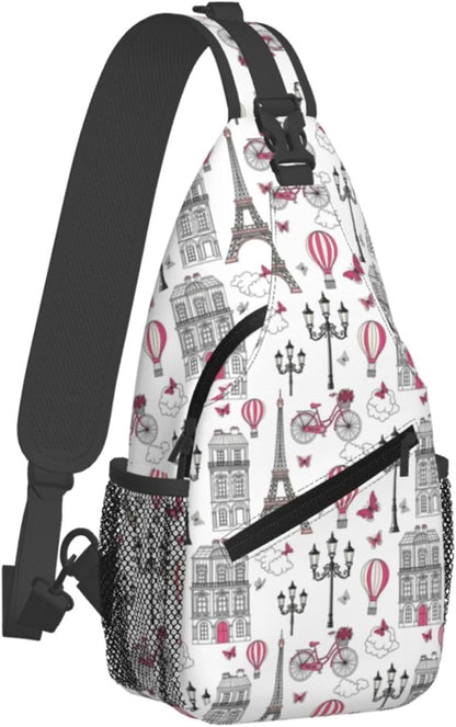 Men Women Sling Shoulder Backpack Casual Carrying Tote Case Crossbody Travel Bag, Anti-Theft Multipurpose Carry On Bag, Dolphin Lotus Crossbody Bag