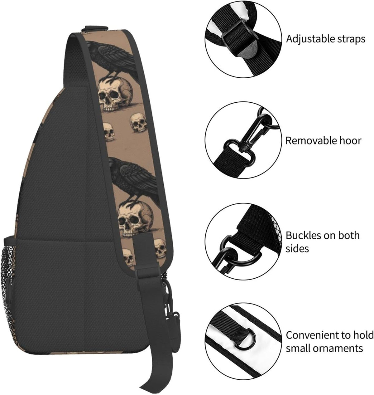 Men Women Sling Shoulder Backpack Casual Carrying Tote Case Crossbody Travel Bag, Anti-Theft Multipurpose Carry On Bag, Dolphin Lotus Crossbody Bag