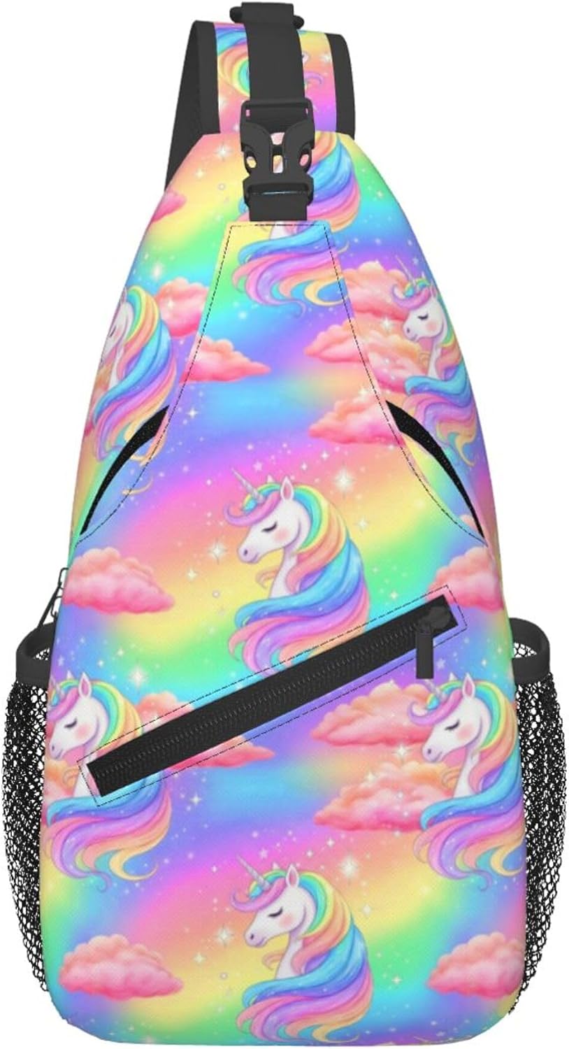Men Women Sling Shoulder Backpack Casual Carrying Tote Case Crossbody Travel Bag, Anti-Theft Multipurpose Carry On Bag, Dolphin Lotus Crossbody Bag