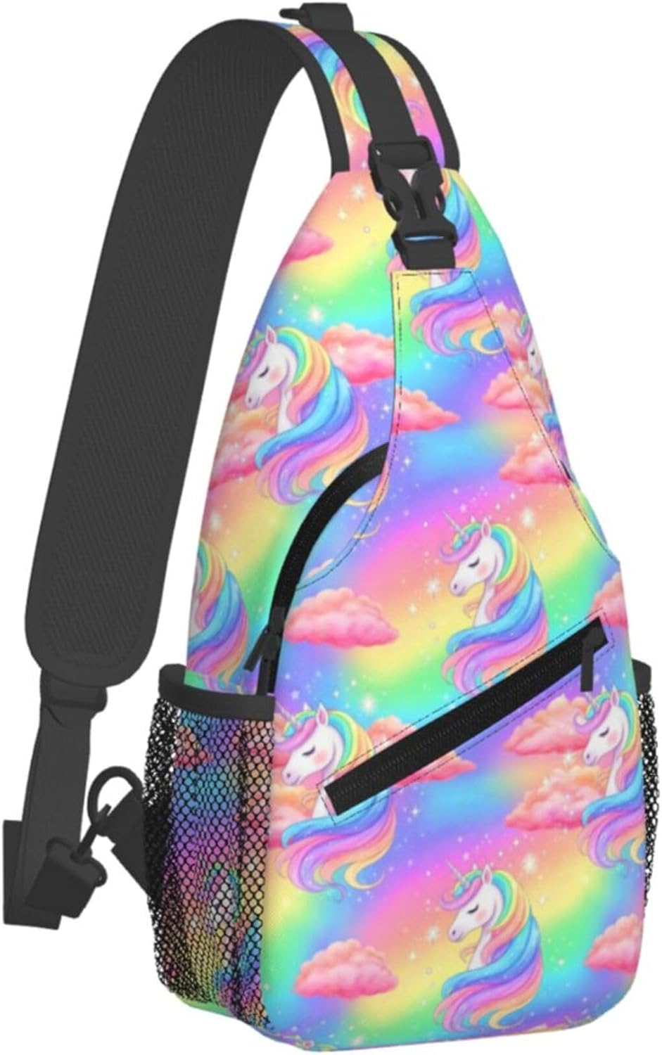 Men Women Sling Shoulder Backpack Casual Carrying Tote Case Crossbody Travel Bag, Anti-Theft Multipurpose Carry On Bag, Dolphin Lotus Crossbody Bag