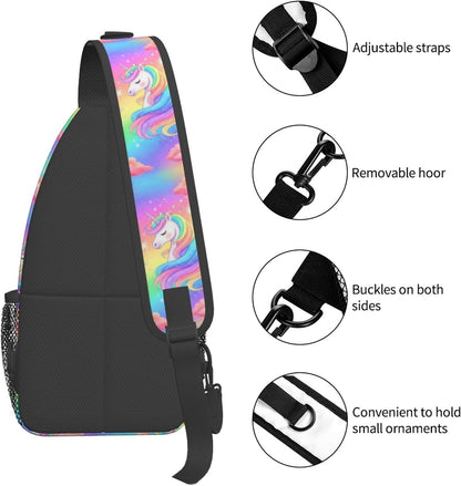 Men Women Sling Shoulder Backpack Casual Carrying Tote Case Crossbody Travel Bag, Anti-Theft Multipurpose Carry On Bag, Dolphin Lotus Crossbody Bag