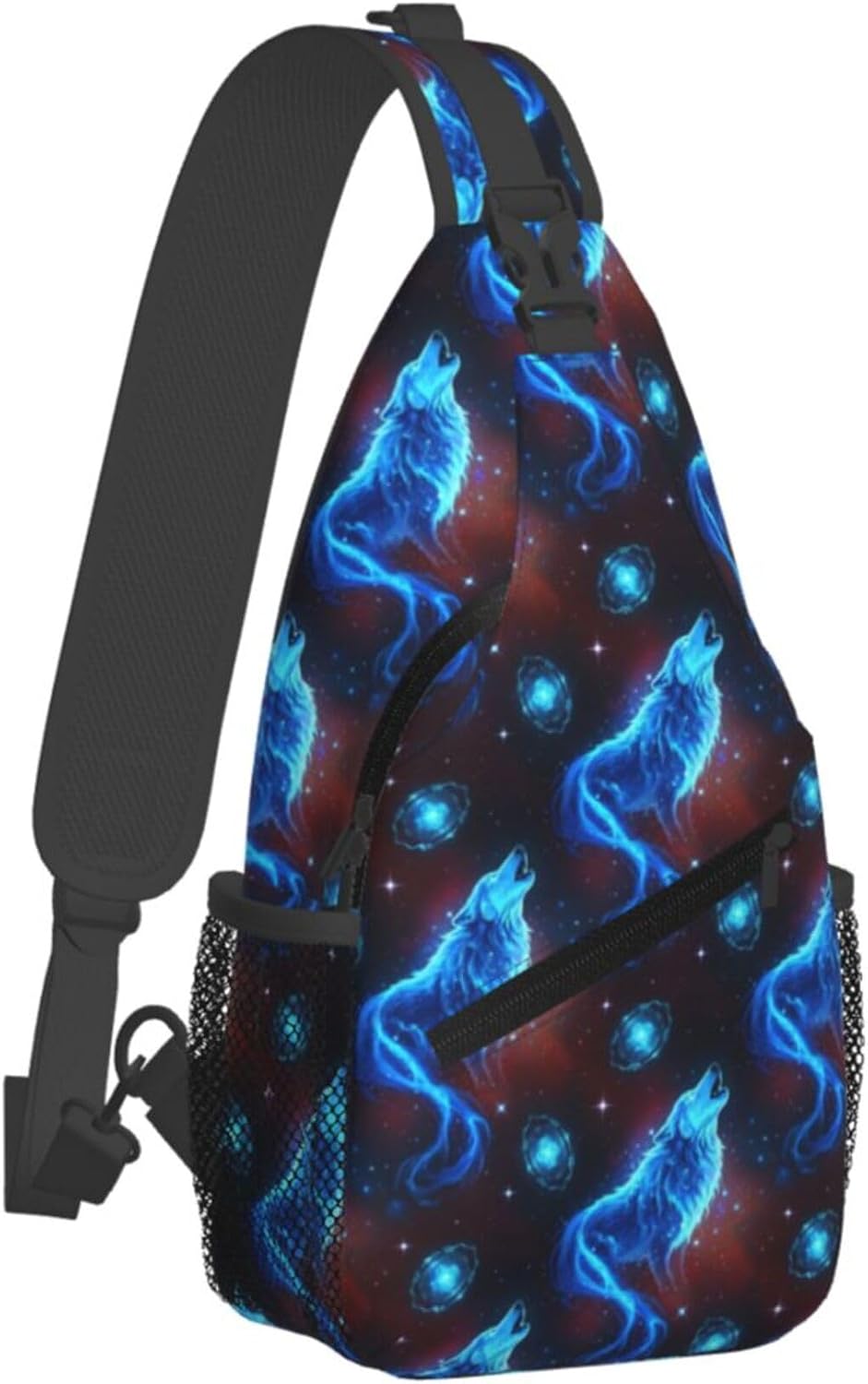 Men Women Sling Shoulder Backpack Casual Carrying Tote Case Crossbody Travel Bag, Anti-Theft Multipurpose Carry On Bag, Dolphin Lotus Crossbody Bag