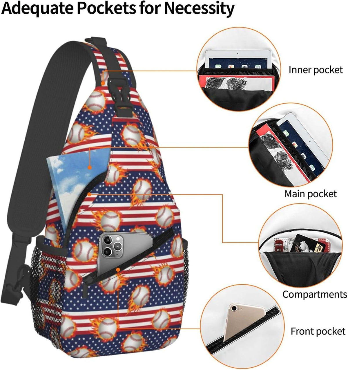 Men Women Sling Shoulder Backpack Casual Carrying Tote Case Crossbody Travel Bag, Anti-Theft Multipurpose Carry On Bag, Dolphin Lotus Crossbody Bag