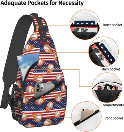 Men Women Sling Shoulder Backpack Casual Carrying Tote Case Crossbody Travel Bag, Anti-Theft Multipurpose Carry On Bag, Dolphin Lotus Crossbody Bag