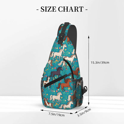 Men Women Sling Shoulder Backpack Casual Carrying Tote Case Crossbody Travel Bag, Anti-Theft Multipurpose Carry On Bag, Dolphin Lotus Crossbody Bag