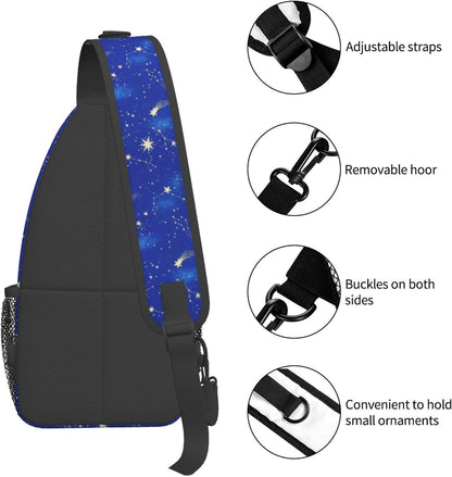 Men Women Sling Shoulder Backpack Casual Carrying Tote Case Crossbody Travel Bag, Anti-Theft Multipurpose Carry On Bag, Dolphin Lotus Crossbody Bag