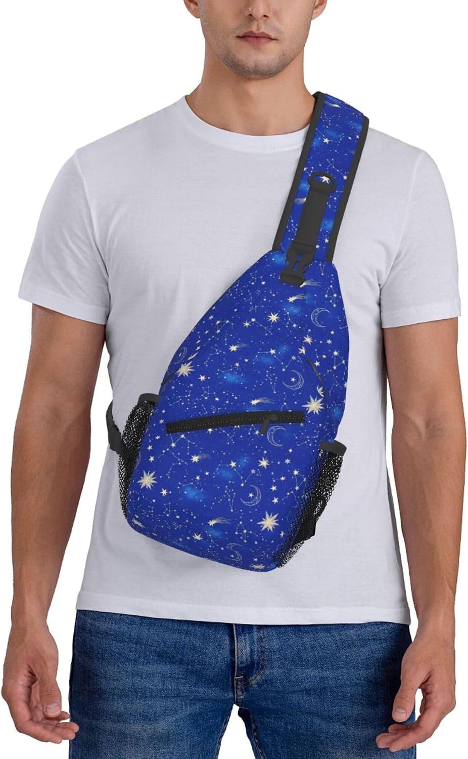 Men Women Sling Shoulder Backpack Casual Carrying Tote Case Crossbody Travel Bag, Anti-Theft Multipurpose Carry On Bag, Dolphin Lotus Crossbody Bag