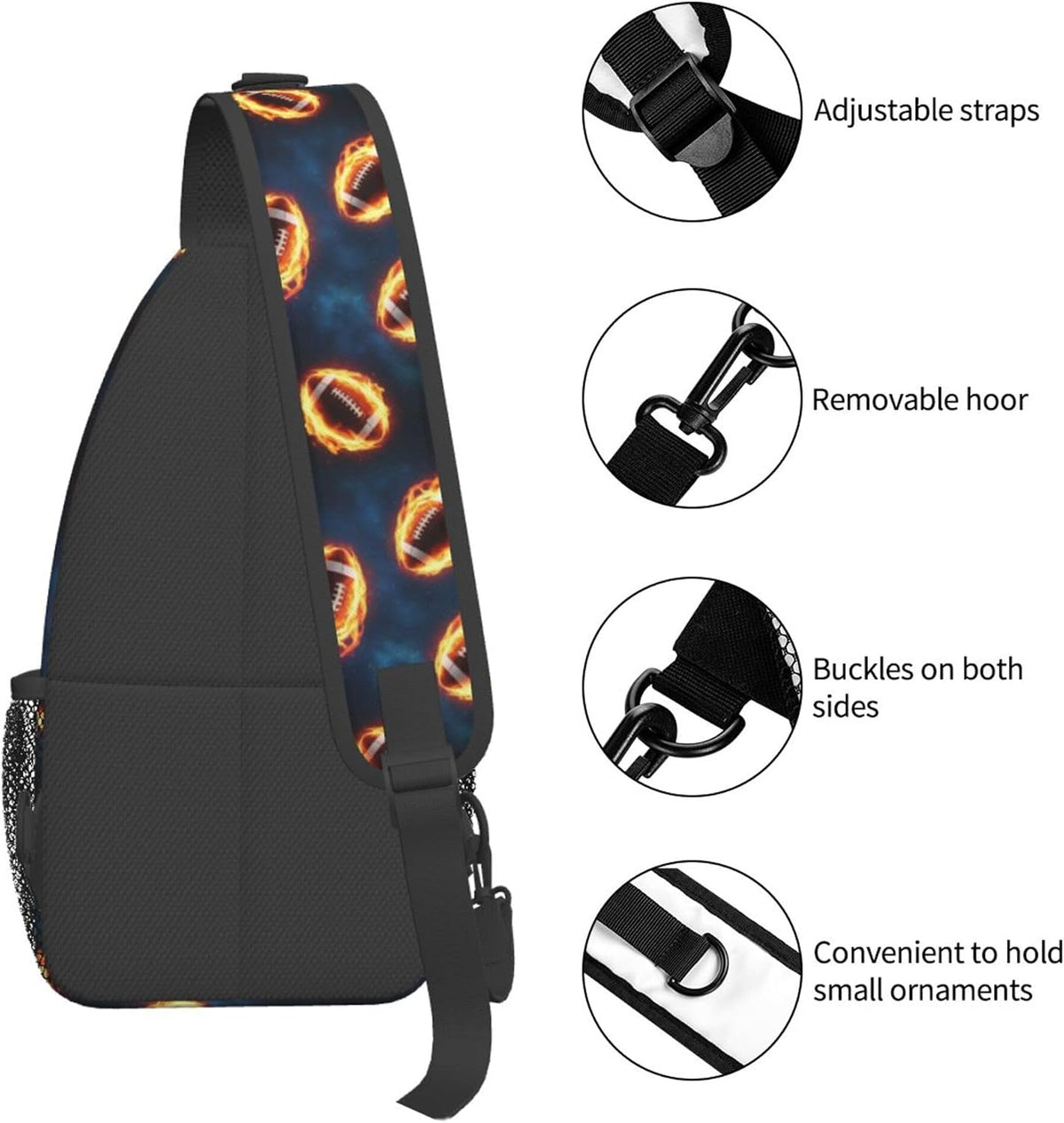 Men Women Sling Shoulder Backpack Casual Carrying Tote Case Crossbody Travel Bag, Anti-Theft Multipurpose Carry On Bag, Dolphin Lotus Crossbody Bag