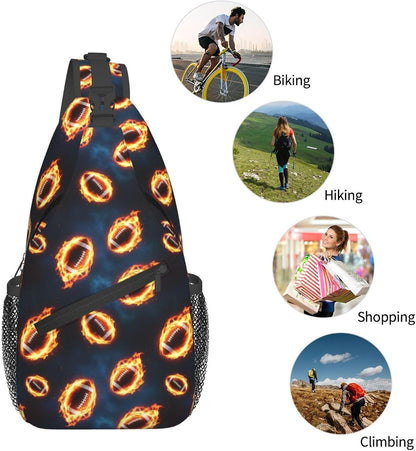 Men Women Sling Shoulder Backpack Casual Carrying Tote Case Crossbody Travel Bag, Anti-Theft Multipurpose Carry On Bag, Dolphin Lotus Crossbody Bag