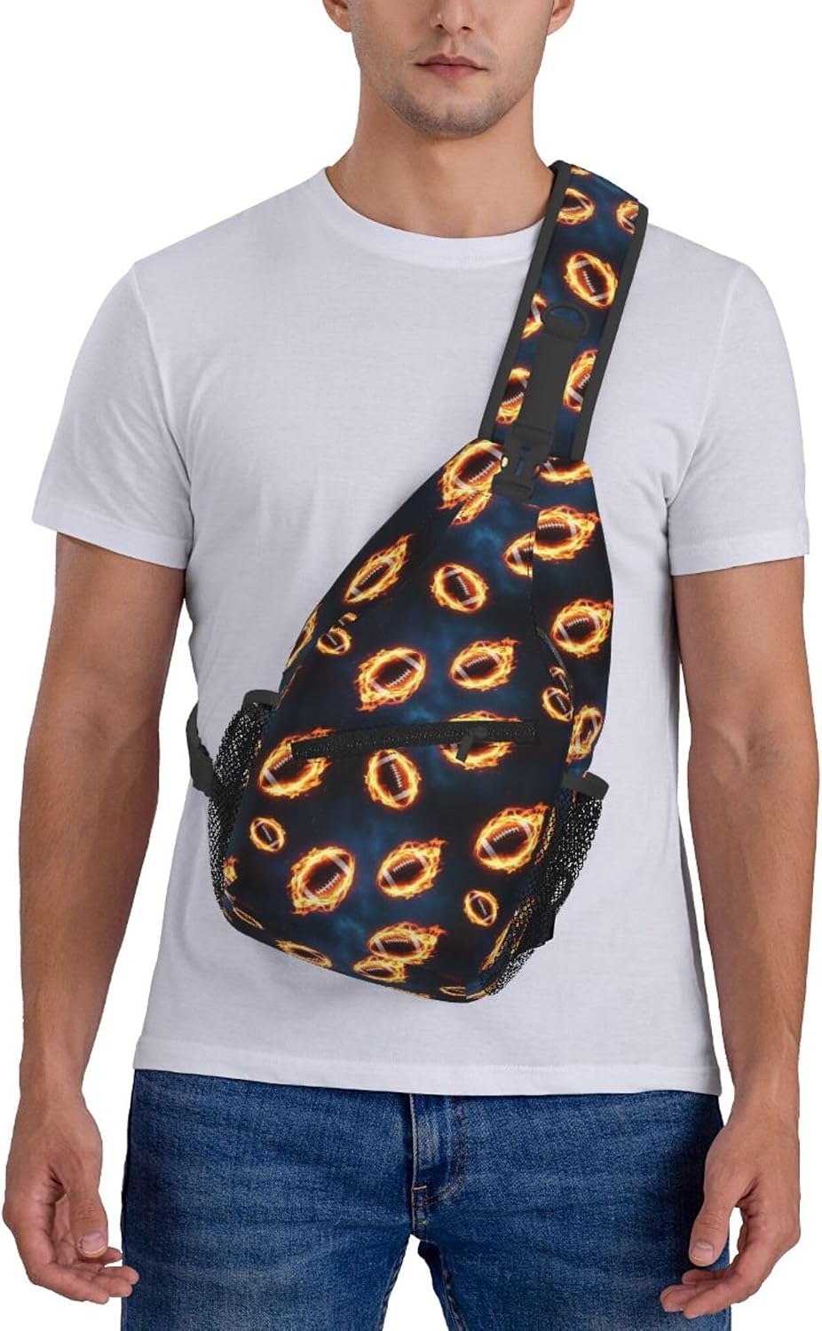 Men Women Sling Shoulder Backpack Casual Carrying Tote Case Crossbody Travel Bag, Anti-Theft Multipurpose Carry On Bag, Dolphin Lotus Crossbody Bag