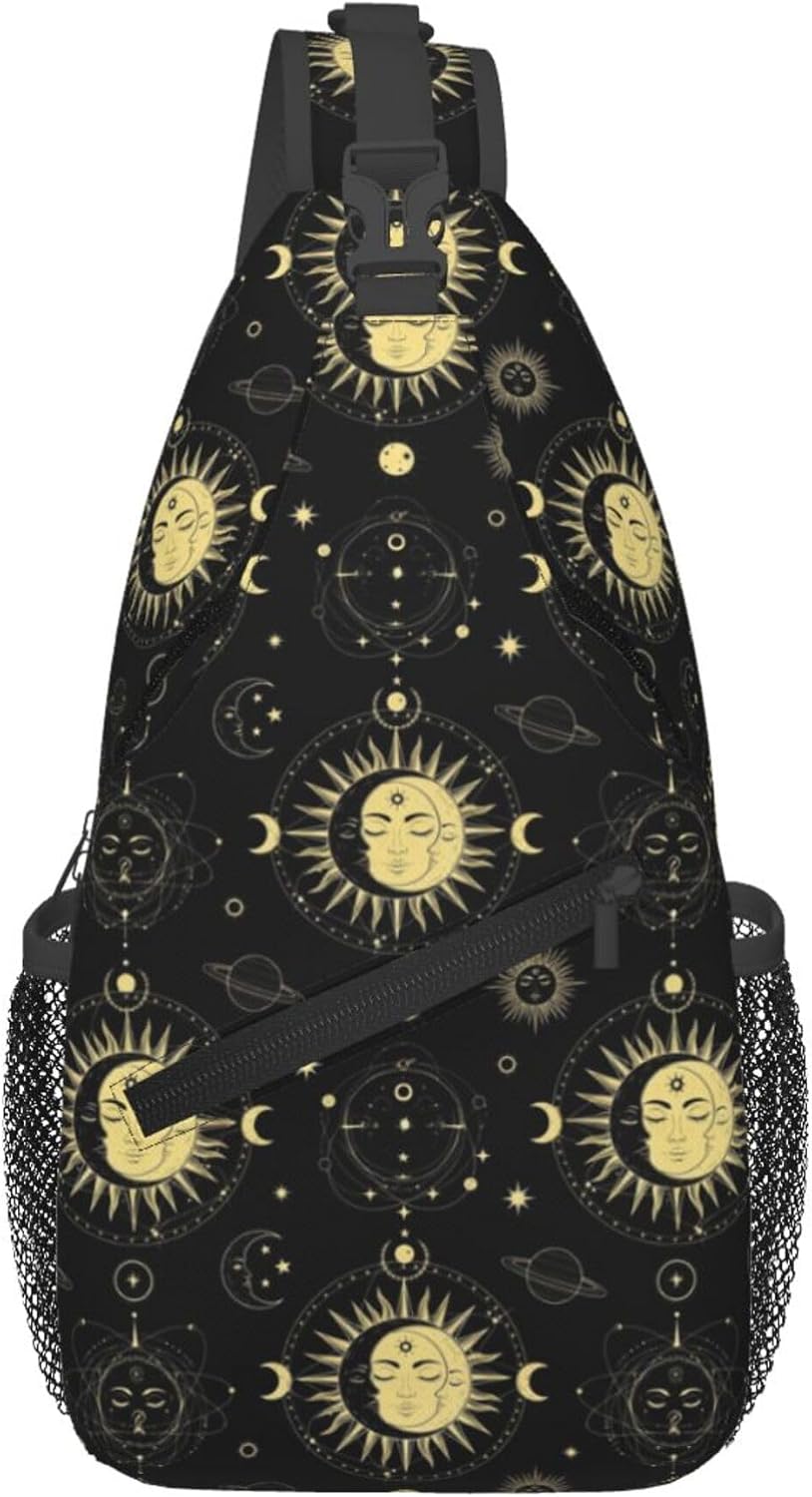 Men Women Sling Shoulder Backpack Casual Carrying Tote Case Crossbody Travel Bag, Anti-Theft Multipurpose Carry On Bag, Dolphin Lotus Crossbody Bag