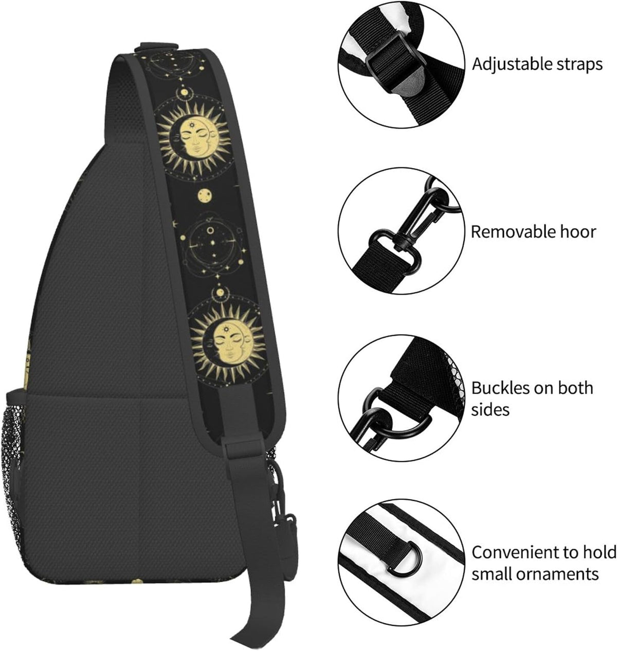 Men Women Sling Shoulder Backpack Casual Carrying Tote Case Crossbody Travel Bag, Anti-Theft Multipurpose Carry On Bag, Dolphin Lotus Crossbody Bag