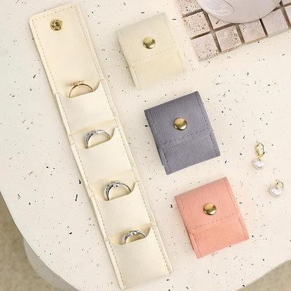 3PCS Mini Travel Jewelry Bag,Small Travel Jewelry Organizer Case,Foldable Mini Travel Jewelry Roll Bag with Buckle,Small Jewelry Box for Travel Essentials, Earrings, Rings, Necklace