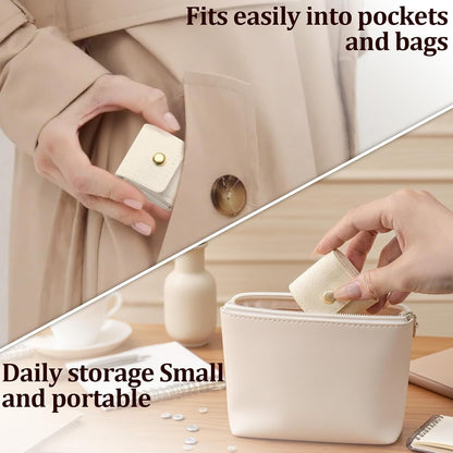 3PCS Mini Travel Jewelry Bag,Small Travel Jewelry Organizer Case,Foldable Mini Travel Jewelry Roll Bag with Buckle,Small Jewelry Box for Travel Essentials, Earrings, Rings, Necklace