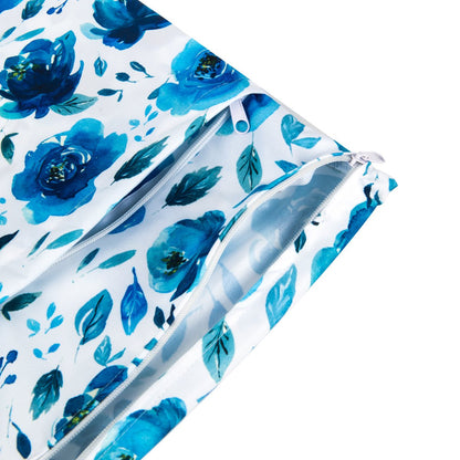 ALVA 2pcs Cloth Diaper Wet Dry Bags Waterproof Reusable with Two Zippered Pockets Travel Beach Pool Daycare Soiled Baby Items Yoga Gym Bag for Swimsuits or Wet Clothes L2629