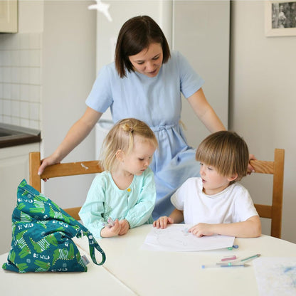 ALVA 2pcs Cloth Diaper Wet Dry Bags Waterproof Reusable with Two Zippered Pockets Travel Beach Pool Daycare Soiled Baby Items Yoga Gym Bag for Swimsuits or Wet Clothes L2629
