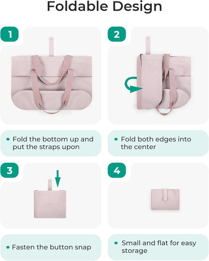 Tote Bag for Women, Foldable Tote Bag With Zipper Travel Shoulder Bag Handbag for Work
