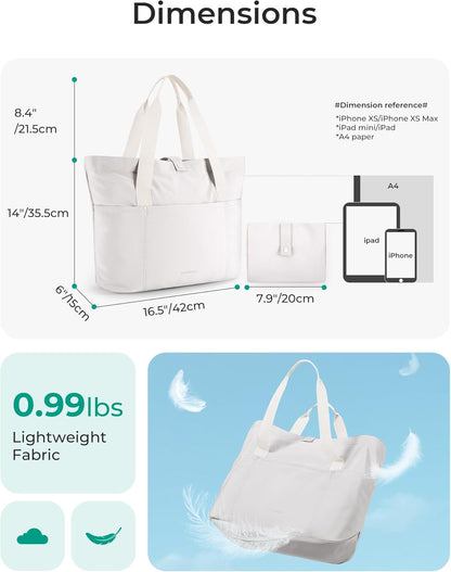 Tote Bag for Women, Foldable Tote Bag With Zipper Travel Shoulder Bag Handbag for Work
